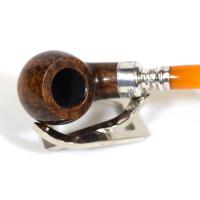 Peterson Spigot Flame Grain 03 Amber Stem Silver Mounted Fishtail Pipe (PE493)